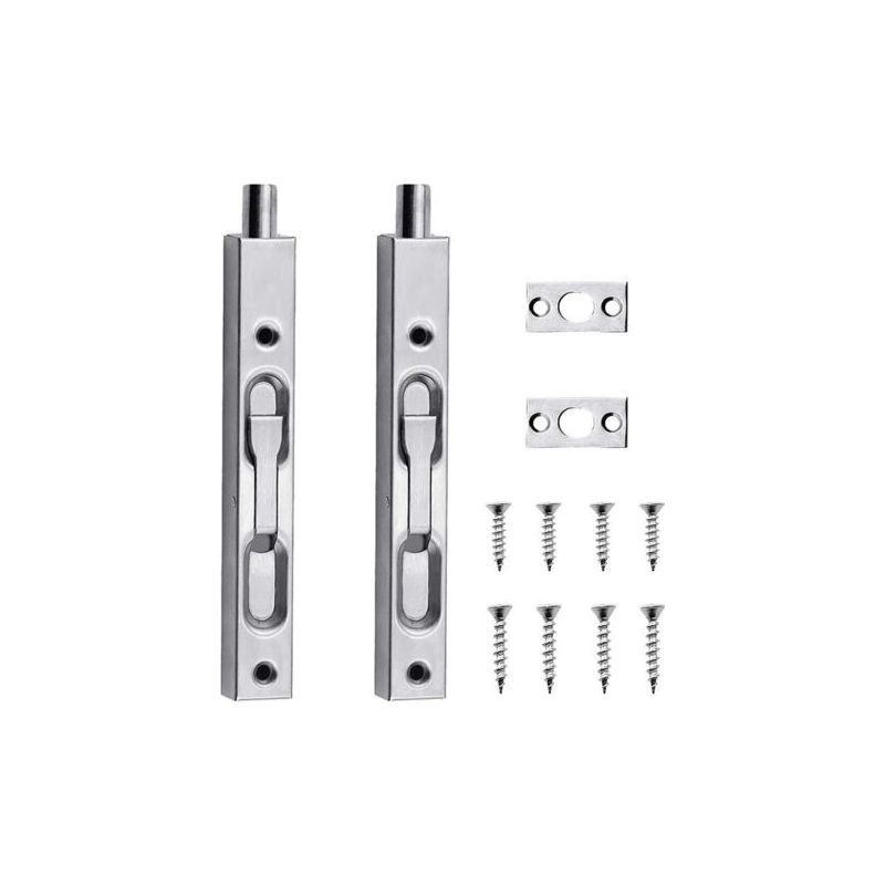 Serrure Encastrée Loquet De Porte 6 Pouces Loquet Coulissant De La Poignée À Levier Loquet De Porte Dissimulé Avec Des Vis Convient Aux Portes Fenêtres Et Armoires En Bois 2 Pièces-chrom