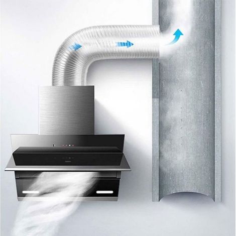 Flexibler Lüftungskanal, 150 Mm Durchmesser, Halbstarres 1,5 M Aluminium-abluftrohr, Für Dunstabzugshauben, Klimaanlagen Und Wäschetrockner.