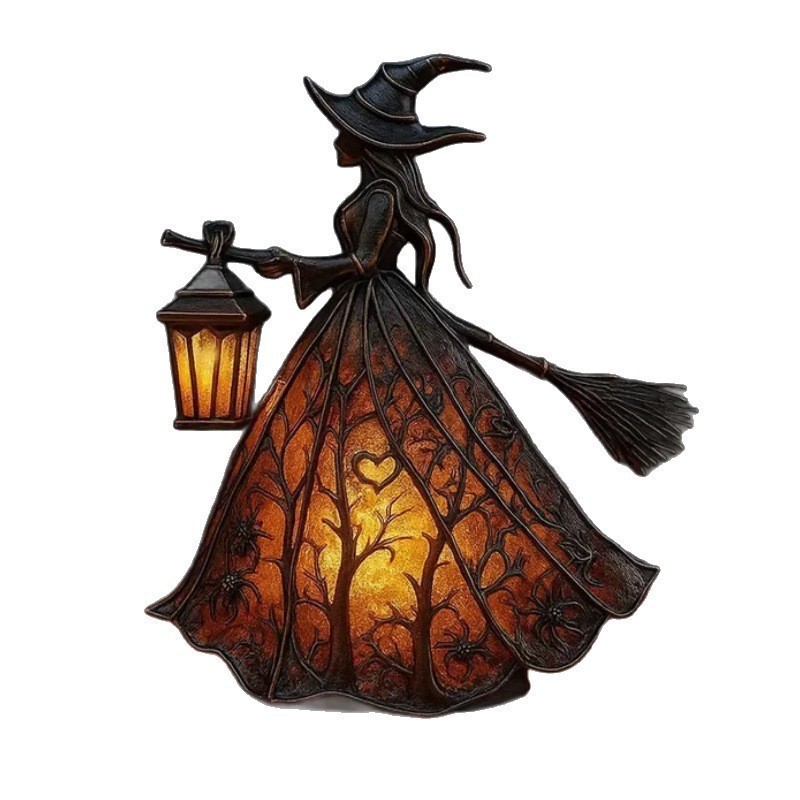Halloween-hexenlampe – Gruselige Tischleuchte Im Gothic-stil Für Halloween-partys, Schreibtischdeko Im Hexen-stil, Geschenkidee