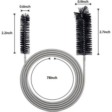 Flexible Reinigungsbürste Für Zuleitungsrohre – Rohrreinigungswerkzeug – Schwarz (2 M) – Liaiki