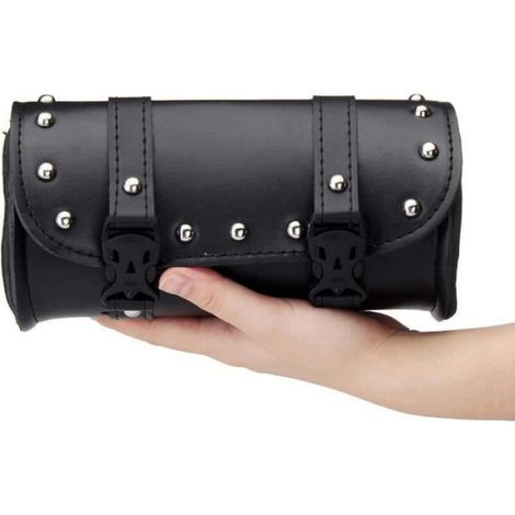 Werkzeugtasche Für Motorradgabel, Satteltaschen Aus Leder, Schwarz, Wasserdicht, Universell