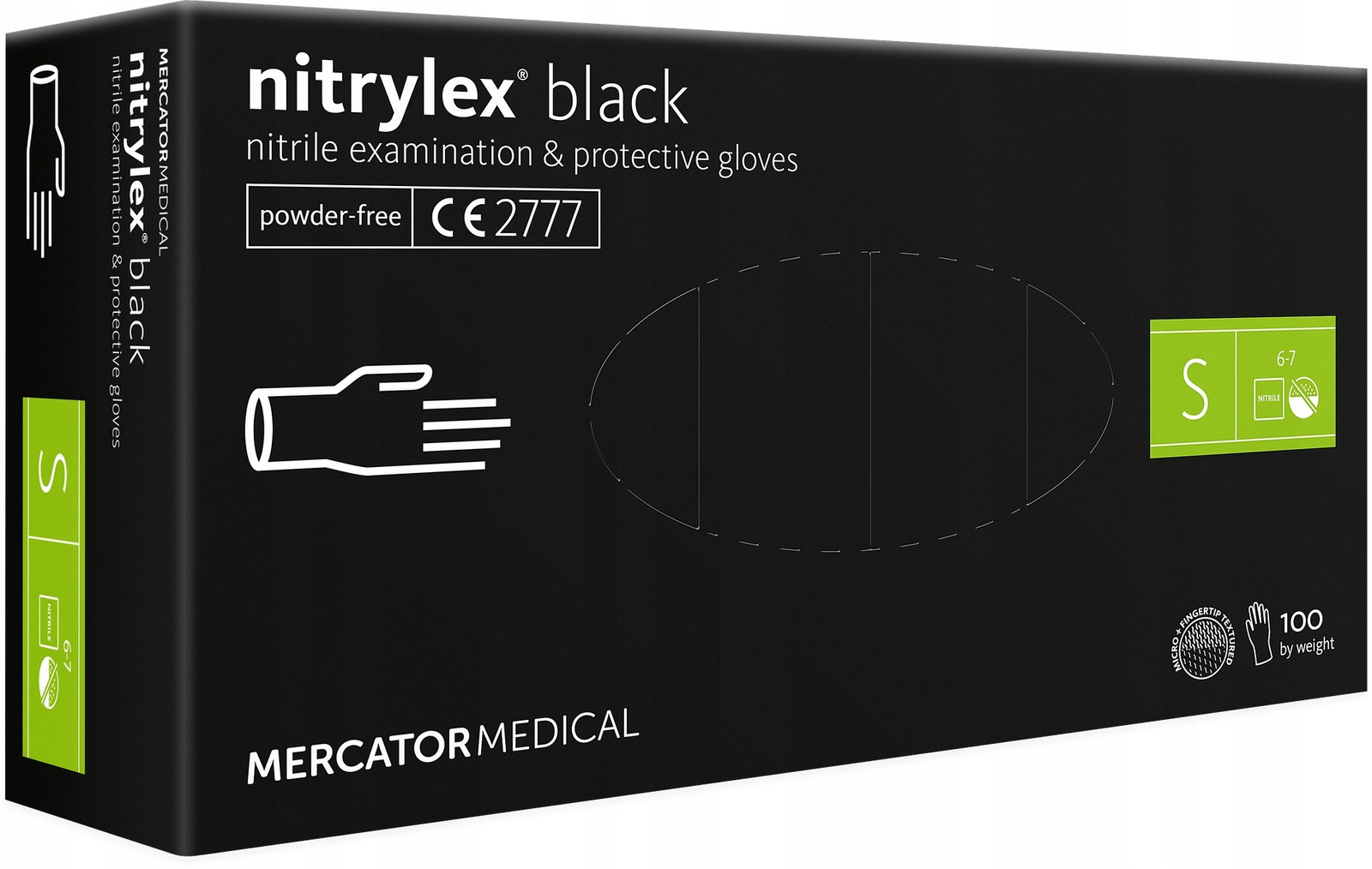 Mercator Nitrylex Schwarze Nitrilhandschuhe Größe S 100 Stück.