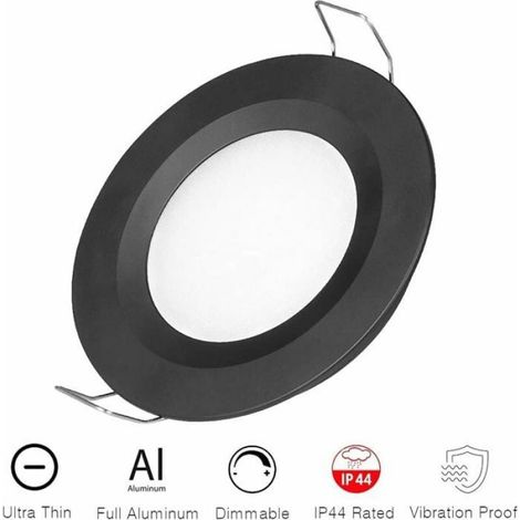 12-v-led-einbaustrahler, 58–65 Mm Einbauöffnung, 3 W, 3200 K, Für Wohnmobil, Boot, Wohnwagen, Transporter, Warmweiß, Schwarz