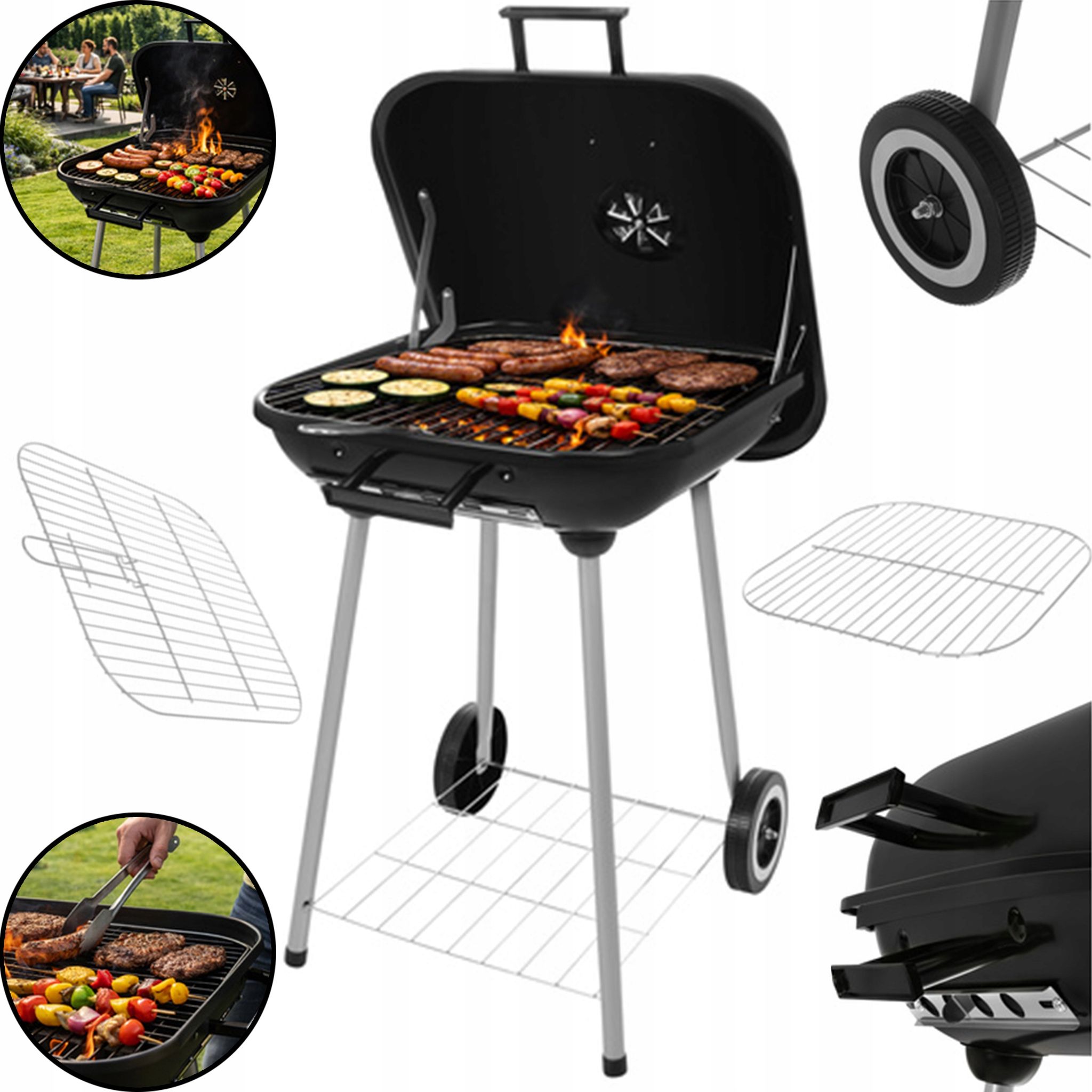 Gartengrill Mit Abdeckung 53x77x46cm Kaminer