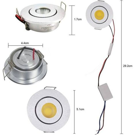 Led-einbaustrahler Für Die Decke – 3 W – Warmweiß 3000 K – Einbautiefe 20 Mm – Lochdurchmesser 40–45 Mm