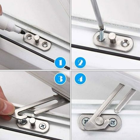 Set Mit 2 Upvc-fensterbegrenzern – Aus Edelstahl 304 – Inklusive Schrauben – Für Links- Und Rechtsdrehende Fenster – Liaiki