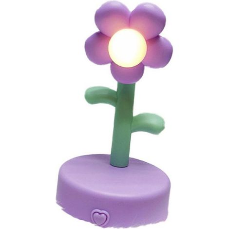 Tischlampe - Blume - Lila - Kunststoff - Tragbar