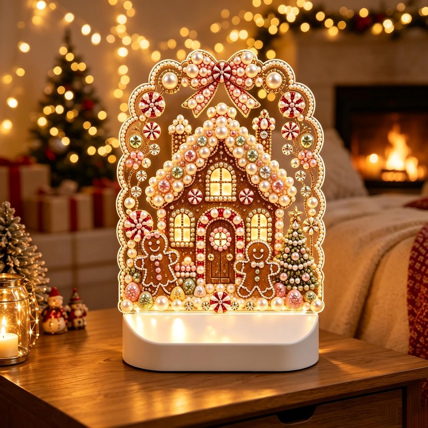 Weihnachtsnachtlicht Zum Malen Mit Diamanten Und Perlen, Usb-anschluss, Für Zuhause