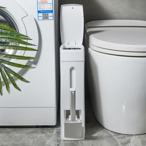 Badezimmer-mülleimer-set 4x8x17 Zoll, 2-in-1 Badezimmer-mülleimer- Und Toilettenbürsten-set