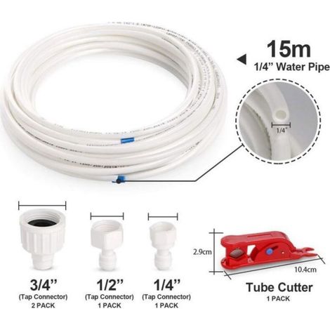 15 M Universal-wasserzulaufschlauch-set Für Kühlschränke, Wasserzulaufschlauch Mit Anschlussstück Für Kühlschränke