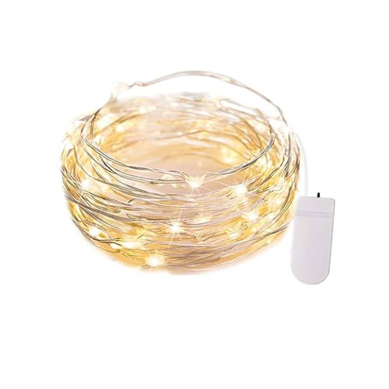 Lichterkette - 2 M, 20 Leds, Batteriebetrieben, Wasserdicht - Magische Lichterkette Für Weihnachten/partys (warmweiß)