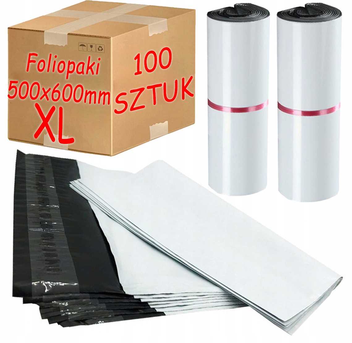 Kurier-poly-versandtaschen Weiß Xl 500x600mm - 100 Stück.