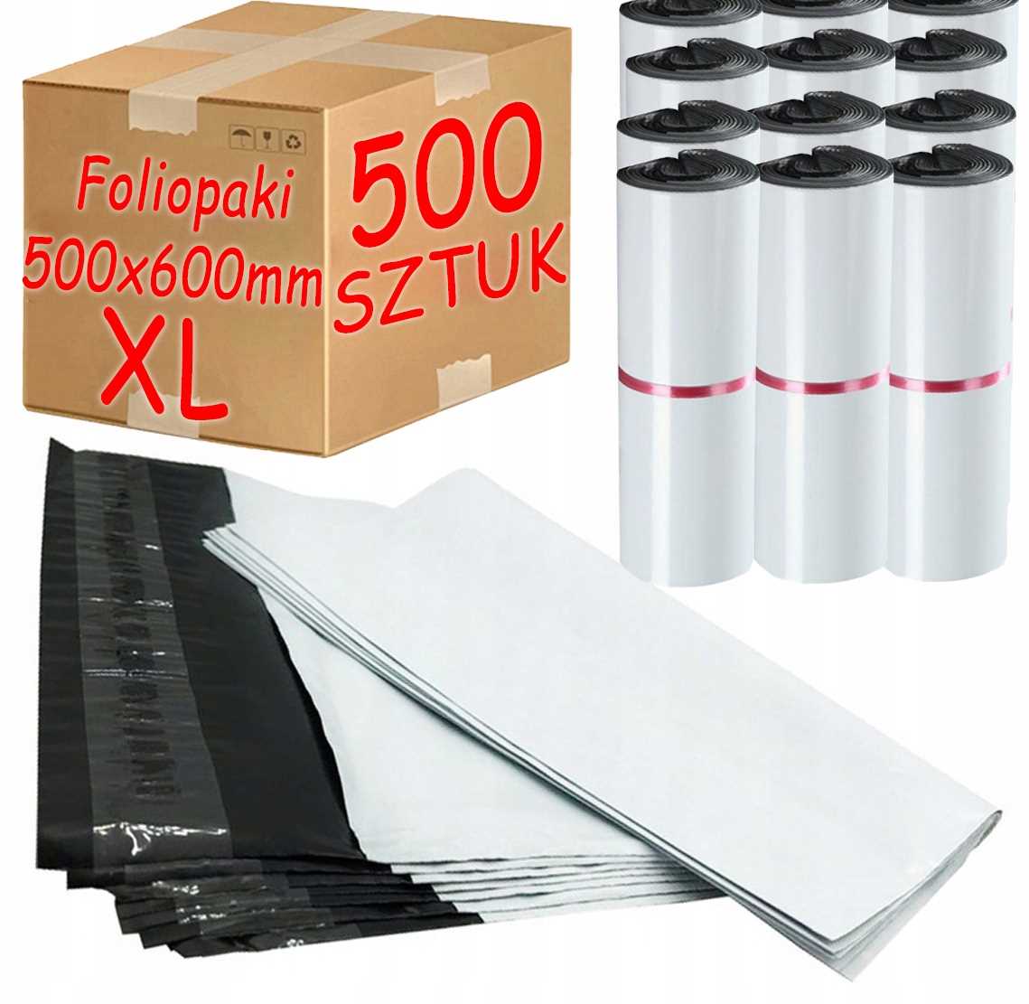 Kurier-poly-versandtaschen Weiß Xl 500x600mm - 500 Stück.