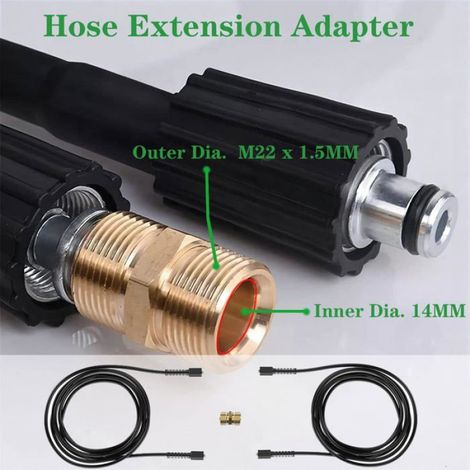 10 M Hochdruckschlauch M22x14 Mm, Verdrehsicher, Kompatibel Mit Kärcher Hd/kranzle, Messingadapter