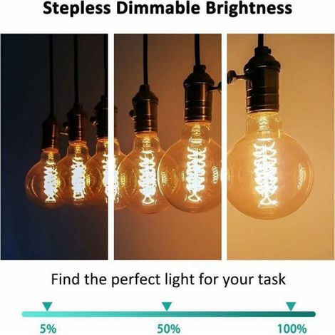 G80 E27 Kugellampen – 60 W – 2700 K – Dimmbar – Retro-glühlampe – Spiralglühfaden