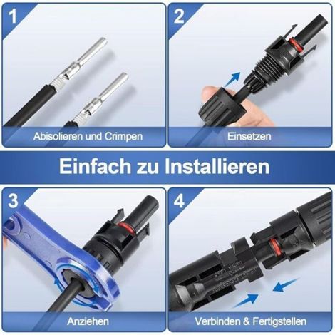 10 Paar Mc4 Photovoltaik-solarstecker, Stecker/buchse Pv-stecker, Wasserdichte Doppelringdichtung, Für Photovoltaikmodule