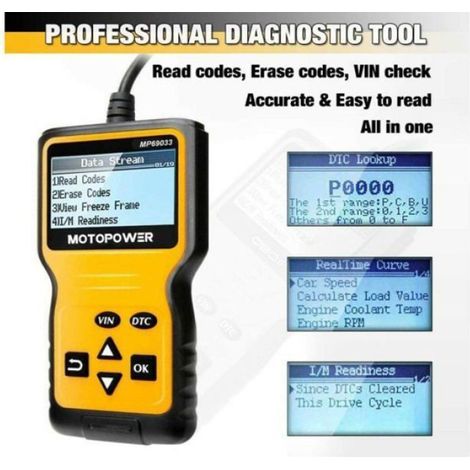 Mp69033 Obd-ii Scanner Codeleser Motorfehlercode-diagnosegerät Motorcodeleser Für Den Sensor Iron Failure A