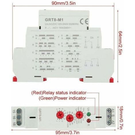 Grt8-m1 Zeitverzögerungsrelais Mit 10 Funktionen, 35-mm-din-schienenmontage, Ac/dc 12–240 V, 50–60 Hz – Liaiki