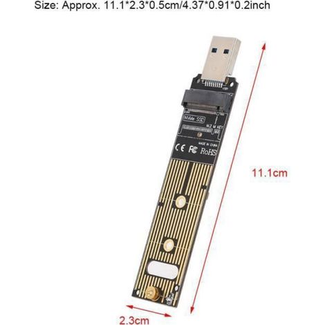 Nvme-zu-usb-3.1-adapterkarte – M.2 Auf Usb 3.0 – Jms583-chip – Ohne Gehäuse – Schwarz