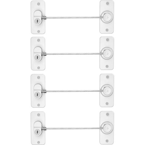 4er-set Kühlschrank-schlösser Mit Schlüssel, Für Kühlschränke, Schränke, Schubladen, Geschirrspüler, Toiletten Und Kindersicherung, Klebend, Spurlos Und Ohne Bohren (weiß)