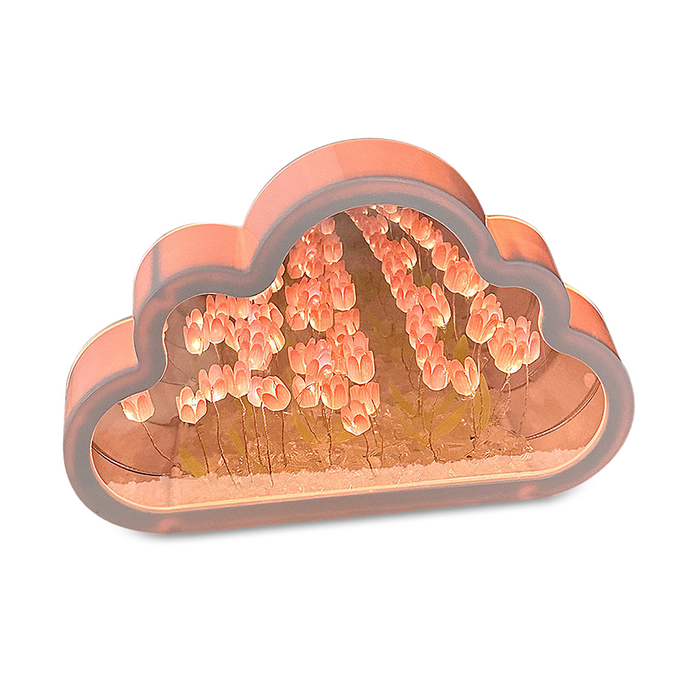 Wolken-tulpen-nachtlicht, Wolken-tulpenlampe, Unendlichkeitsspiegel, Handgefertigte Wolkenlichter Fürs Kinderzimmer, Nachtlicht-geschenke Für Mädchen Und Freundinnen Zum Geburtstag, Zu Weihnachten, Zu