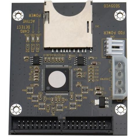 2x 3,5"-ide-auf-3,5"-sd-kartenadapter, 40-poliger Ide-stecker (festplatten-sd-karte) Auf Ide-40p-stecker (schnittstellenadapterkarte), Schwarz