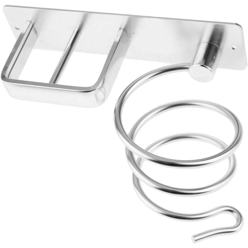 Haartrocknerhalter Aus Aluminium, Ohne Stanzung, 13,5 X 22,5 X 10,5 Cm, Silberfarben