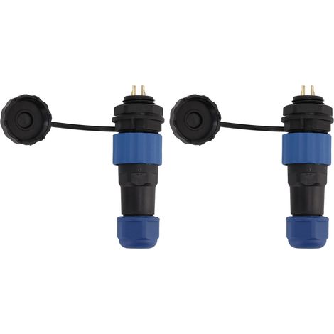 Connecteur D'Aviation Étanche Sd16 Ip68, 2 Pièces, Prise Femelle Mâle, Filetage G3/8, Écrou Arrière À 2 Broches
