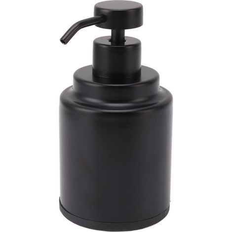 Distributeur De Savon En Acier Inoxydable, Pompe À Liquide Manuelle, Bouteille À Pression Manuelle Pour Shampoing, Lotion De Douche, Circulaire Noire, 300ml