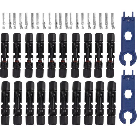 Connecteurs Solaires Avec 10 Paires De Clés Mâles Et Femelles, Câble De Panneau Ignifuge Étanche