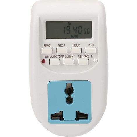 Minuterie Numérique D'Intérieur, Affichage Lcd, Prise Programmable Pour Prises Électriques, Lampes, Ventilateurs