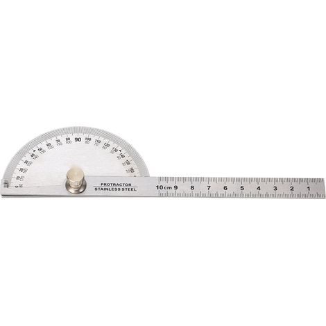 Rapporteur D'Angle En Acier Inoxydable, Portable, Réglable De 0 À 180 Degrés, Outil De Mesure Avec Règle De 10cm Pour Le Travail Du Bois