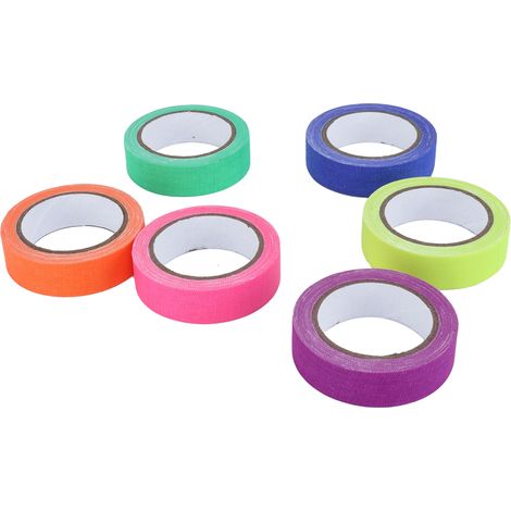 Ruban Adhésif Fluorescent En Coton Uv, 6 Pièces, 6 Couleurs, Accessoire De Performance Sur Scène