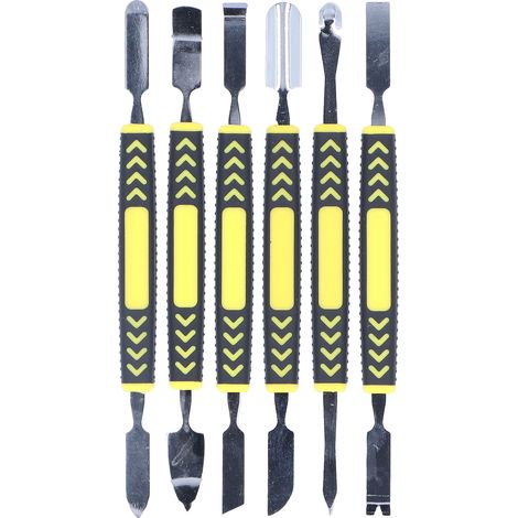 Spudger En Métal À Double Extrémité, Outil D'Ouverture De Levier Pour Ordinateur Portable Et Téléphone Portable Pour Les Réparations Domestiques 6 Pièces