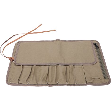 Pochette À Outils Enroulable, 8 Compartiments, Organisateur Portable En Tissu Oxford Pour Clé À Burin, Pinces, Outils De Sculpture