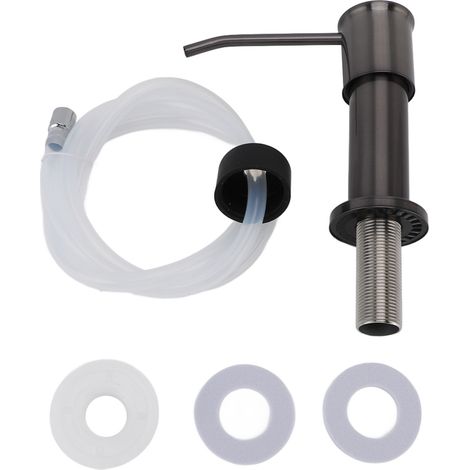 Distributeur De Savon Pour Évier De Cuisine, Pompe À Vaisselle De Comptoir En Acier Inoxydable 304 Avec Kit De Tube D'Extension Gris