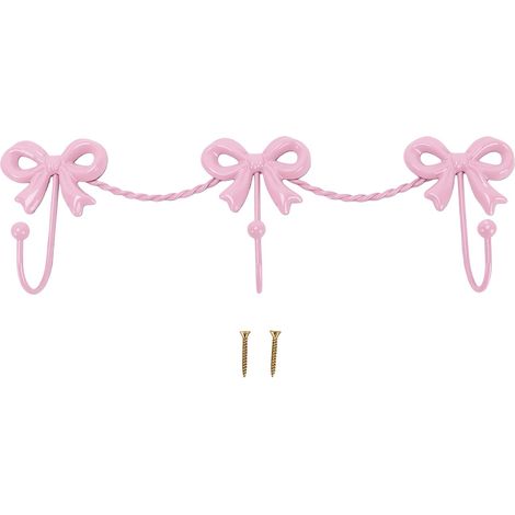Crochets À Triple Nœuds Décoratifs, Porte-manteau Mural Pour Suspendre Un Sac À Serviettes, Une Robe, Des Bijoux, Rose