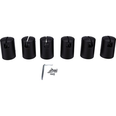 6 Pièces Capuchon De Poteau D'Enceinte De Trampoline Tige De Coque Résistante En Abs Noir Avec Vis 1 Clé De Remplacement 13 Jeux (clé À 6 Capuchons)