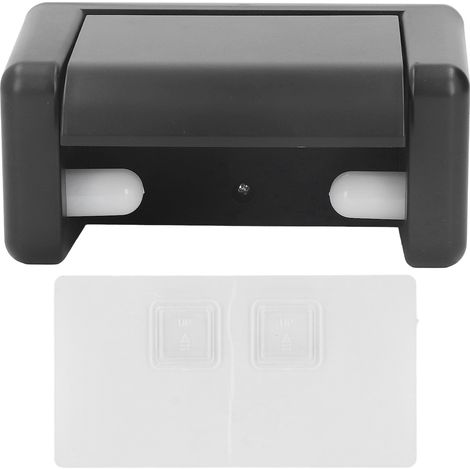 Porte-rouleau De Papier Toilette En Plastique Noir, Mural Auto-adhésif Sans Poinçonnage, Conteneur Pour Salle De Bains Et Cuisine