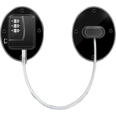 Combinaison De Serrure De Réfrigérateur, Conception En Métal Solide Abs, Congélateur Multifonction Pour Porte Fenêtre D'Armoire Fq1 Noir