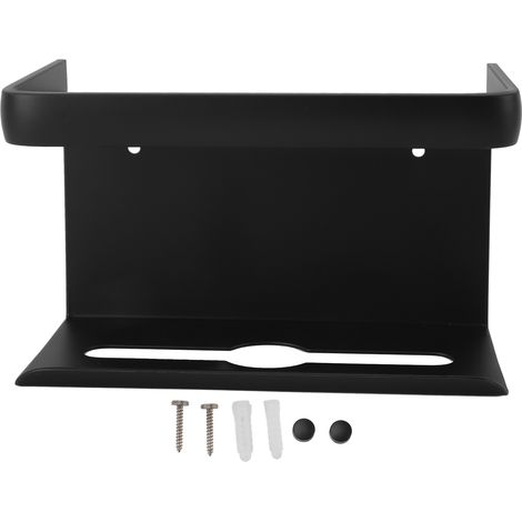 Porte-papier Hygiénique Mural, Support De Rangement Pour Rouleaux De Mouchoirs, Distributeur En Aluminium Pour Salle De Bains Et Toilettes, Noir