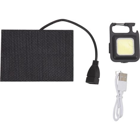 Lumière Led Solaire Monocristalline 5w Ip68, Panneau Étanche Et Rechargeable Par Usb Pour Le Camping En Plein Air