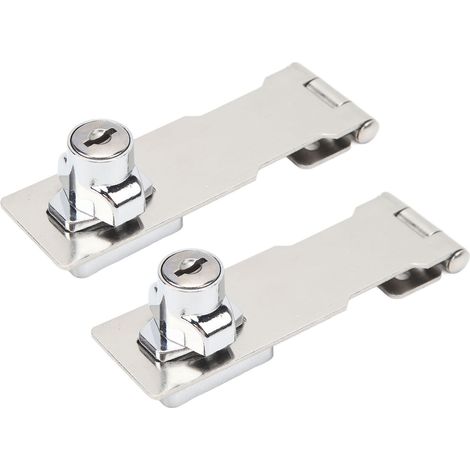 Serrures À Loquet À Clé En Alliage De Zinc, En Acier Inoxydable 201, Bouton Rotatif, Loquet De Sécurité Pour Portes D'Armoires, Argent, 2 Pièces