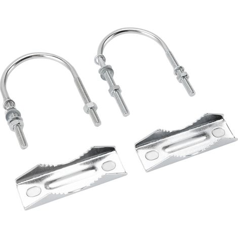 Kit De Serrage De Mât D'Antenne Double, Bloc De Mâchoire En V En Fer Avec Boulons En U Pour Monter Le Support Pour L'Extérieur A