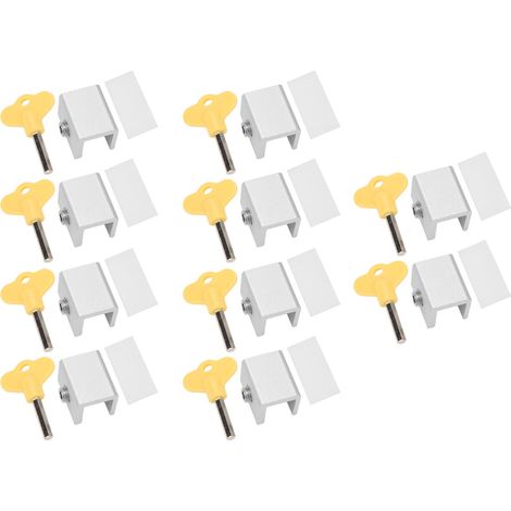 Serrure De Fenêtre Coulissante En Aluminium, 10 Pièces, Bouchons De Sécurité Réglables, Installation Facile, Avec Clés