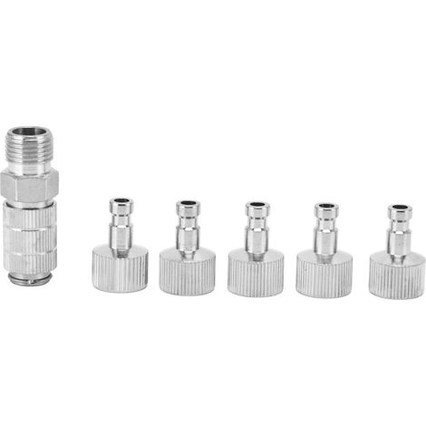 Kit D'Adaptateurs D'Aérographe 6 Pièces, Kit De Connecteurs De Raccords À Dégagement Rapide En Acier Inoxydable