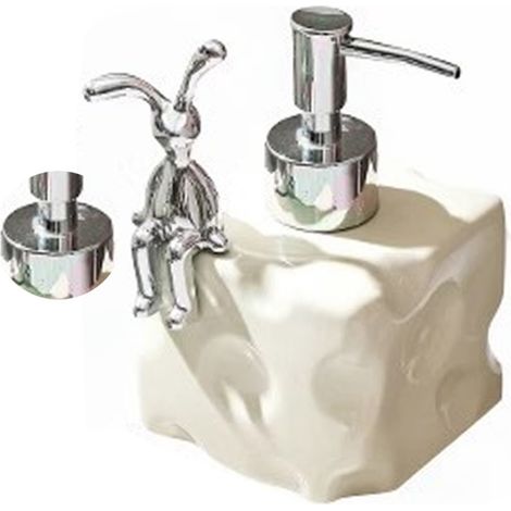 Bouteille Distributrice De Shampoing En Céramique, Grande Capacité, Décoration De La Maison Avec Pompe Pour Salle De Bain, Petit Blanc