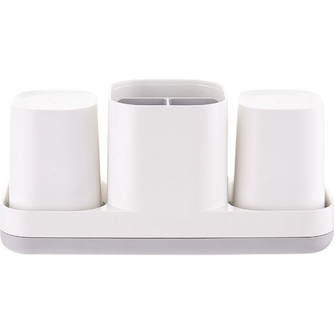 Porte-dentifrice En Plastique Pour Brosse À Dents, Organisateur De Rangement Pour Salle De Bain, Caddie Blanc