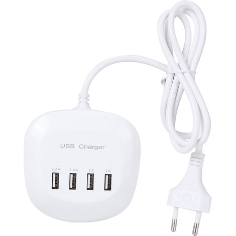 Chargeur Usb 4 Ports Pour Bureau Et Maison, Universel, Intelligent, Pour Téléphone Portable, 2,4 A