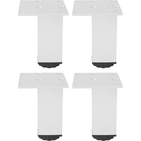 Ensemble De 4 Pièces De Support De Pieds De Canapé De Table D'Armoire Réglable En Alliage D'Aluminium De Forme Carrée (jambe Carrée De 100mm De Couleur Oxyde)